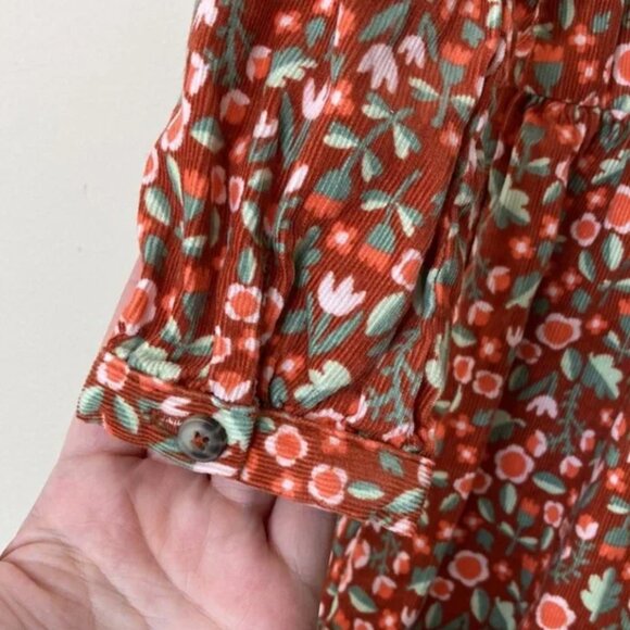 Toddler Girls Floral Ruffle Corduroy Long Sleeve Dress - Cat & Jack - Picture 3 of 7